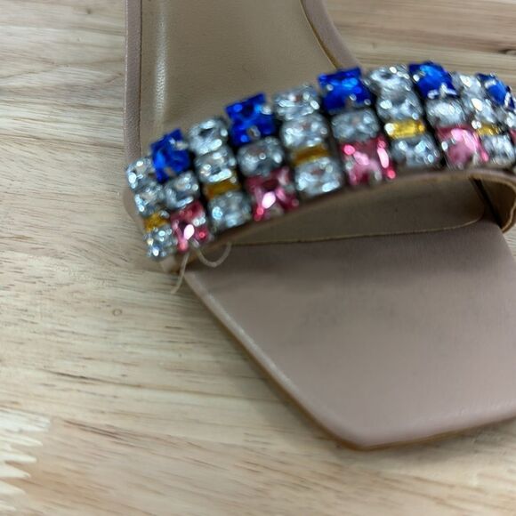 Thalia Sodi Linzee Embellished Zip-Up Pumps- Nude- Size 6 M - Picture 7 of 9